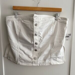 White Button-Up Corset Top